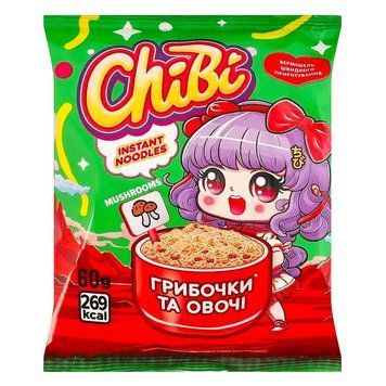 Вермішель шв.приг. зі смаком грибів , 60 г ТМ ChiBi *60 шт 000006581 фото
