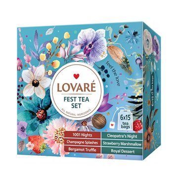 НАБІР чай Lovare Fest tea set асорті (90пак в індив уп) *8шт 000006569 фото