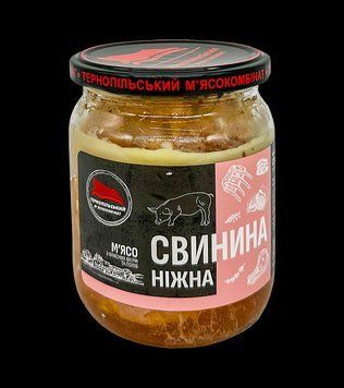 Тушонка Тернопільський М'ясокомбінат свинина Ніжна скло 500г*6шт 000005312 фото