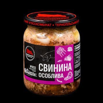 Тушонка мяснаТернопіл мясоком свинина Особлива скло 500г*6шт 000005311 фото