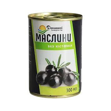 Маслини Домашні продукти б/к чорні 300мл*12шт 000005379 фото