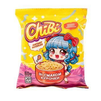 Вермішель шв.приг. зі смаком курки негостра, 60 г ТМ ChiBi *60 шт 000006580 фото