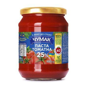 Паста томатна Чумак 25% с/б 485г*12 шт 000006971 фото