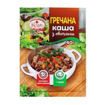 Каша КОЗУБ гречана з овочами 40 гр ПАКЕТ 000007140 фото