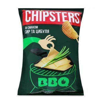 Чіпси Chipster's 120г сир та цибуля*16шт 000005640 фото