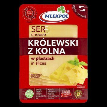 Сирна нарізка Mlekpol Krolewski z kolna 400г *20шт 000007849 фото