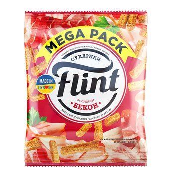 Сухарики Flint 110г бекон*45шт 000006484 фото