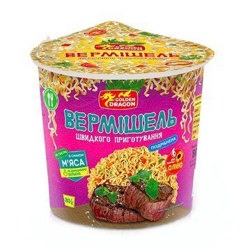 Вермішель шв.приг. Golden Dragon ВІДРО м'ясо 80г *24шт 000006589 фото