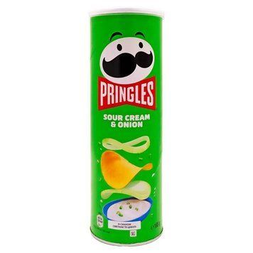 Чіпси Pringles Sour Cream&Onion 165г*19шт ( сметана і цибуля) 000007355 фото
