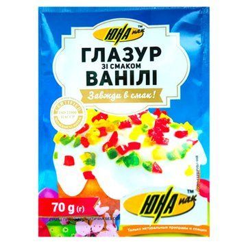 Глазур ЮНА зі смаком ванілі 70г * 10шт(40шт.ящ.) 000001752 фото
