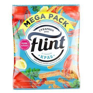 Сухарики Flint 110г краб*45шт 000002786 фото