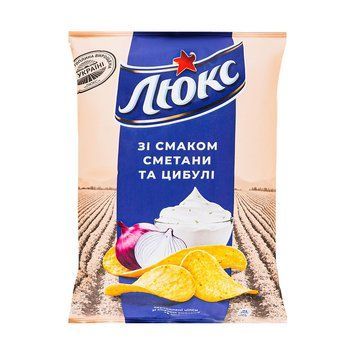 Чіпси Люкс 125г сметана та цибуля*22шт 000002375 фото