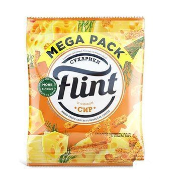 Сухарики Flint 110г сир*45шт 000003226 фото