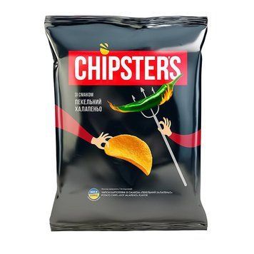 Чіпси Chipster's 130г пекельний халапеньо*16шт 000006726 фото