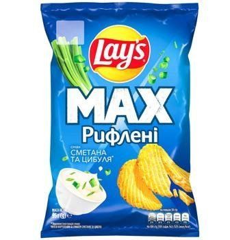 Чіпси Lay's 95г Сметана-Цибуля рифлені *21шт 000008594 фото