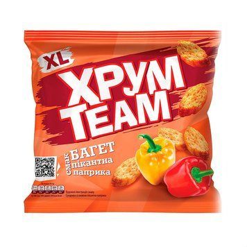 Сухарики ХрумTeam 100г паприка *24шт 000006903 фото