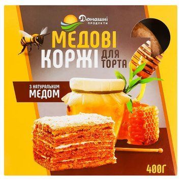 Коржі МЕДОВІ ТМ Домашні Продукти (коробка) 400г 000009076 фото