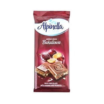 Шоколад Альпінелла Арахіс Ізюм 90г *21 шт 000003300 фото