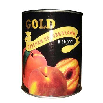 Персики половинками GOLD 840г *24шт 000002147 фото