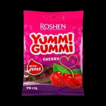 Цукерки желейні Рошен YUMMI GUMMI Cherry 70гр*22шт 000007826 фото
