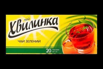 Чай Хвилинка зелений 20пак *1,5г байховий *48шт 000007743 фото