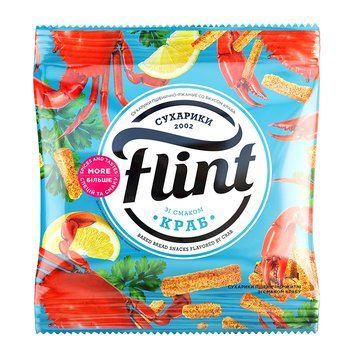 Сухарики Flint 35г краб*140шт 000007388 фото
