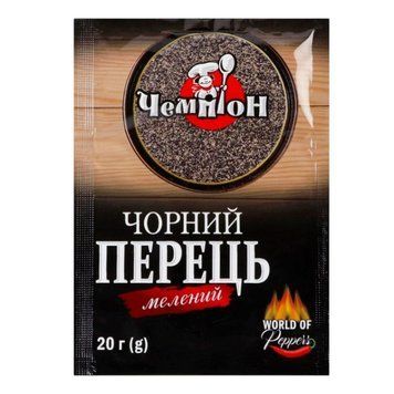 Перець Чемпіон чорний мелений 20 г 000009199 фото