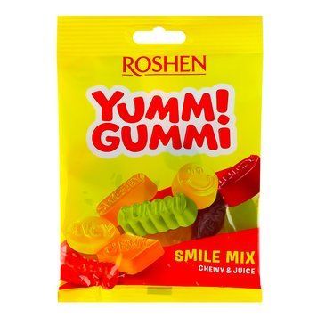 Цукерки желейні Рошен YUMMI GUMMI Smile mix 70гр*22шт 000007827 фото