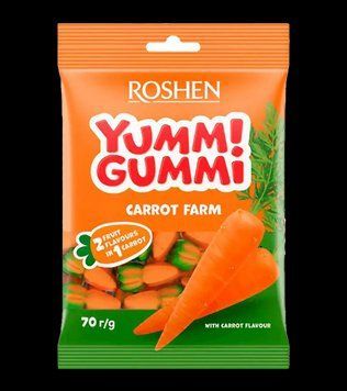 Цукерки желейні Рошен YUMMI GUMMI Carrot farm 70гр*22шт 000007829 фото