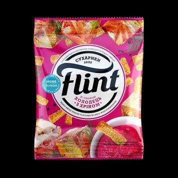 Сухарики Flint 65г холодець з хріном*75шт 000007656 фото