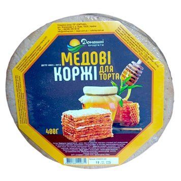 Коржі МЕДОВІ ТМ Домашні Продукти 400г 000009218 фото