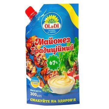 Майонез ОЛДІ 67% (ДОЙ ПАК) 300г *30шт 000009012 фото