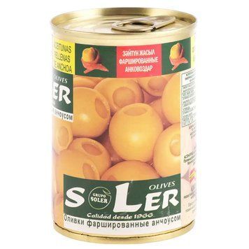 Оливки Sler з анчоусом б/к 280мл*12шт 000002308 фото