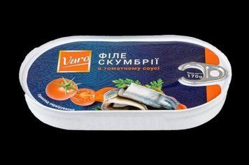 Філе скумбрії в томаті ВАРО Польща 170гр *15шт 000008292 фото